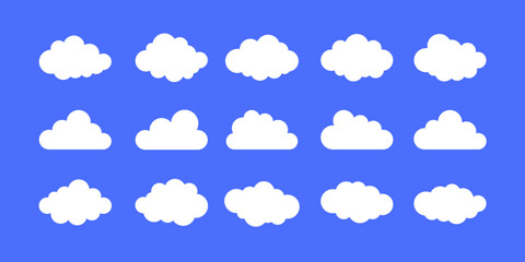 Set of simple cloud shape for design element