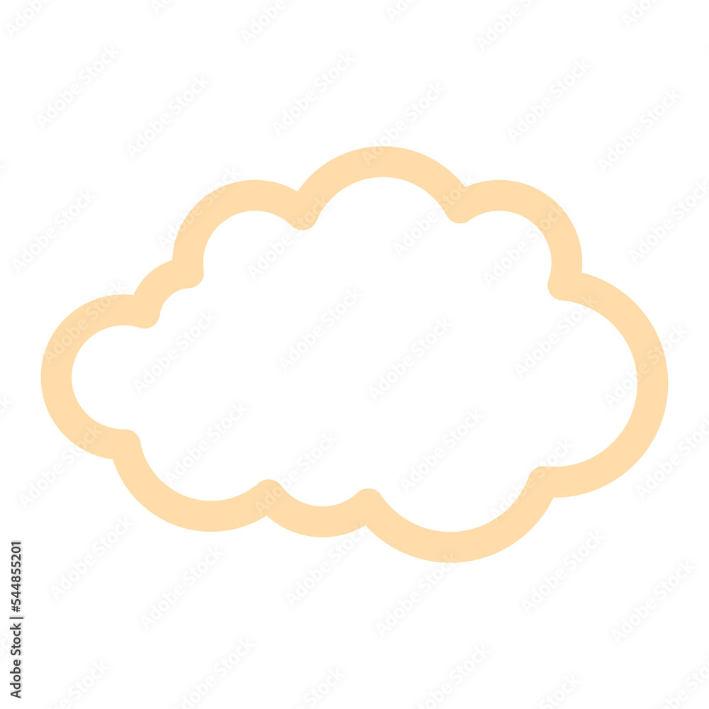 Poster Simple cloud outline illustration in cream color for design element