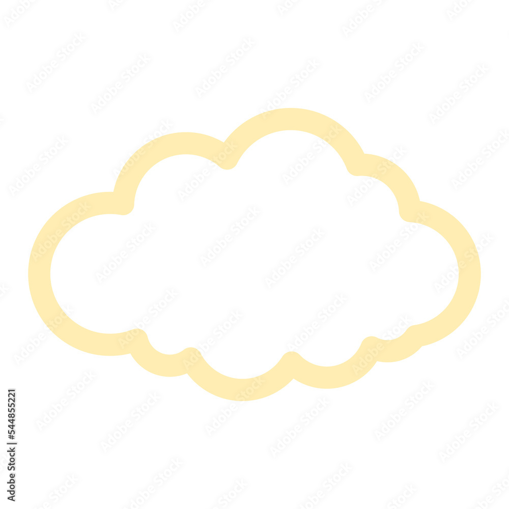 Poster simple cloud outline illustration in cream color for design element