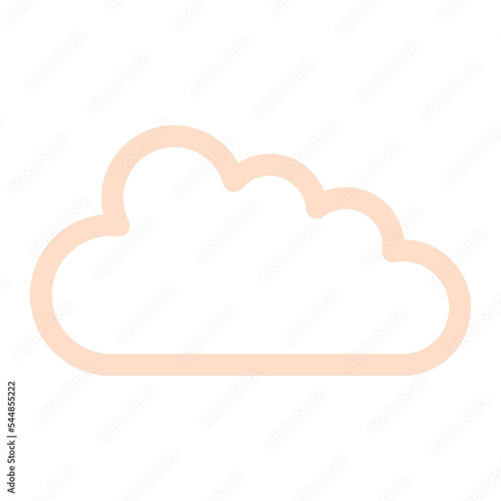 Poster simple cloud outline illustration in cream color for design element