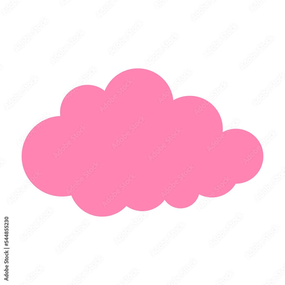 Poster simple cloud in pink color illustration for design element