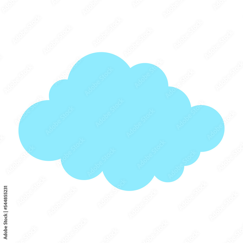 Poster simple cloud in blue color illustration for design element