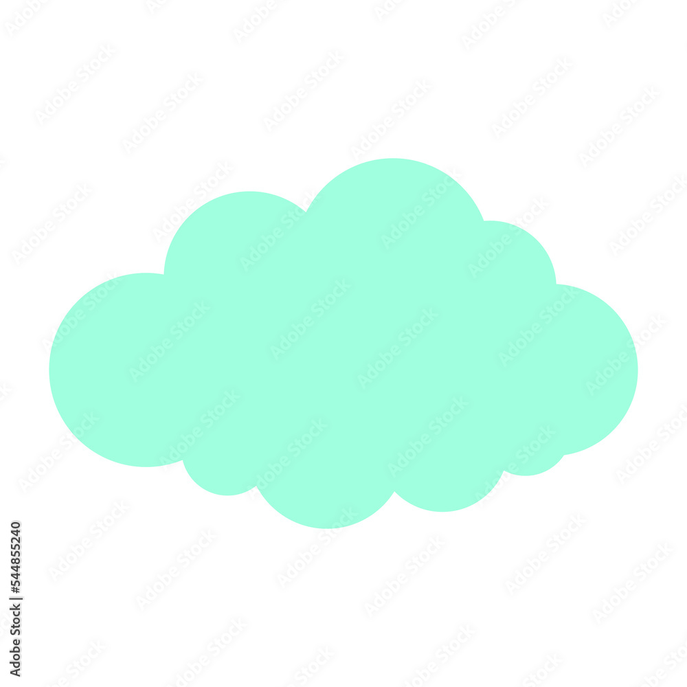 Poster simple cloud in green color illustration for design element