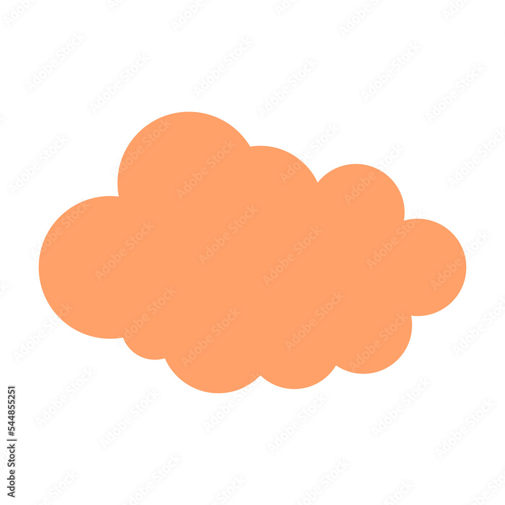 Poster simple cloud in orange color illustration for design element
