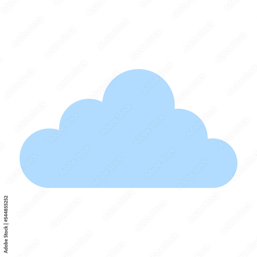Poster simple cloud in blue color illustration for design element