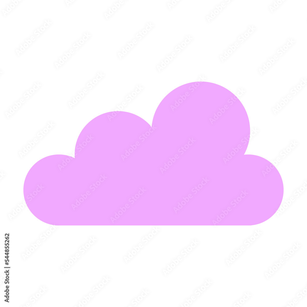 Poster simple cloud in purple color illustration for design element