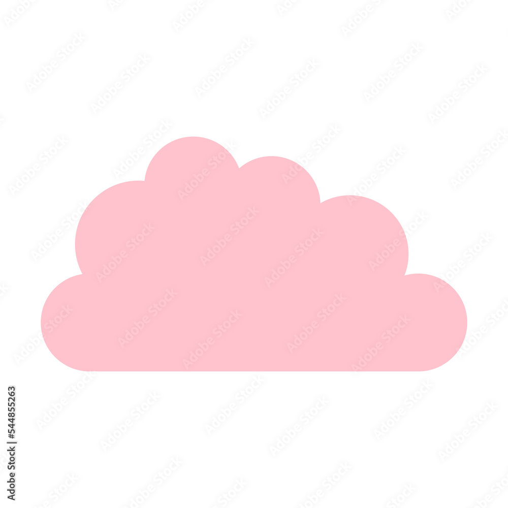 Poster simple cloud in pink color illustration for design element