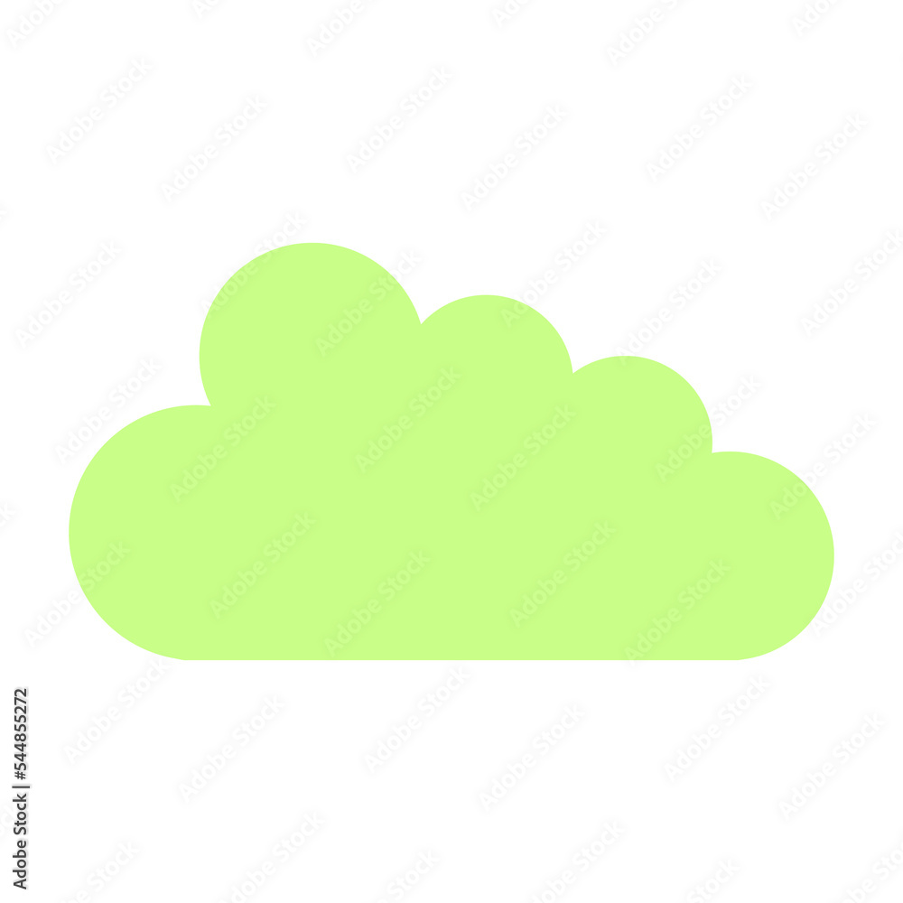 Poster simple cloud in green color illustration for design element