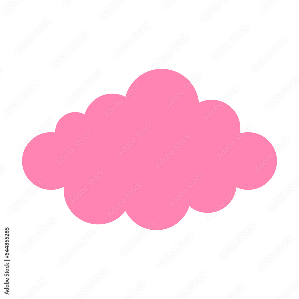 Poster simple cloud in pink color illustration for design element