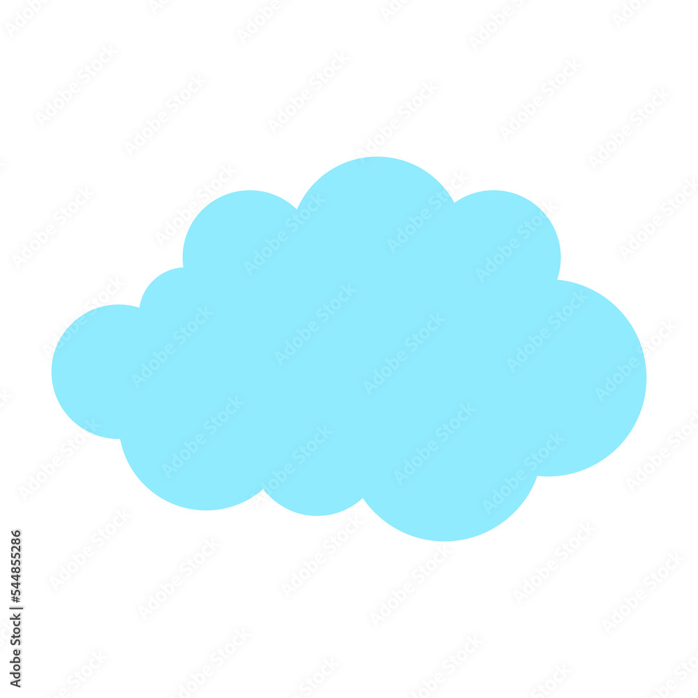 Poster simple cloud in blue color illustration for design element
