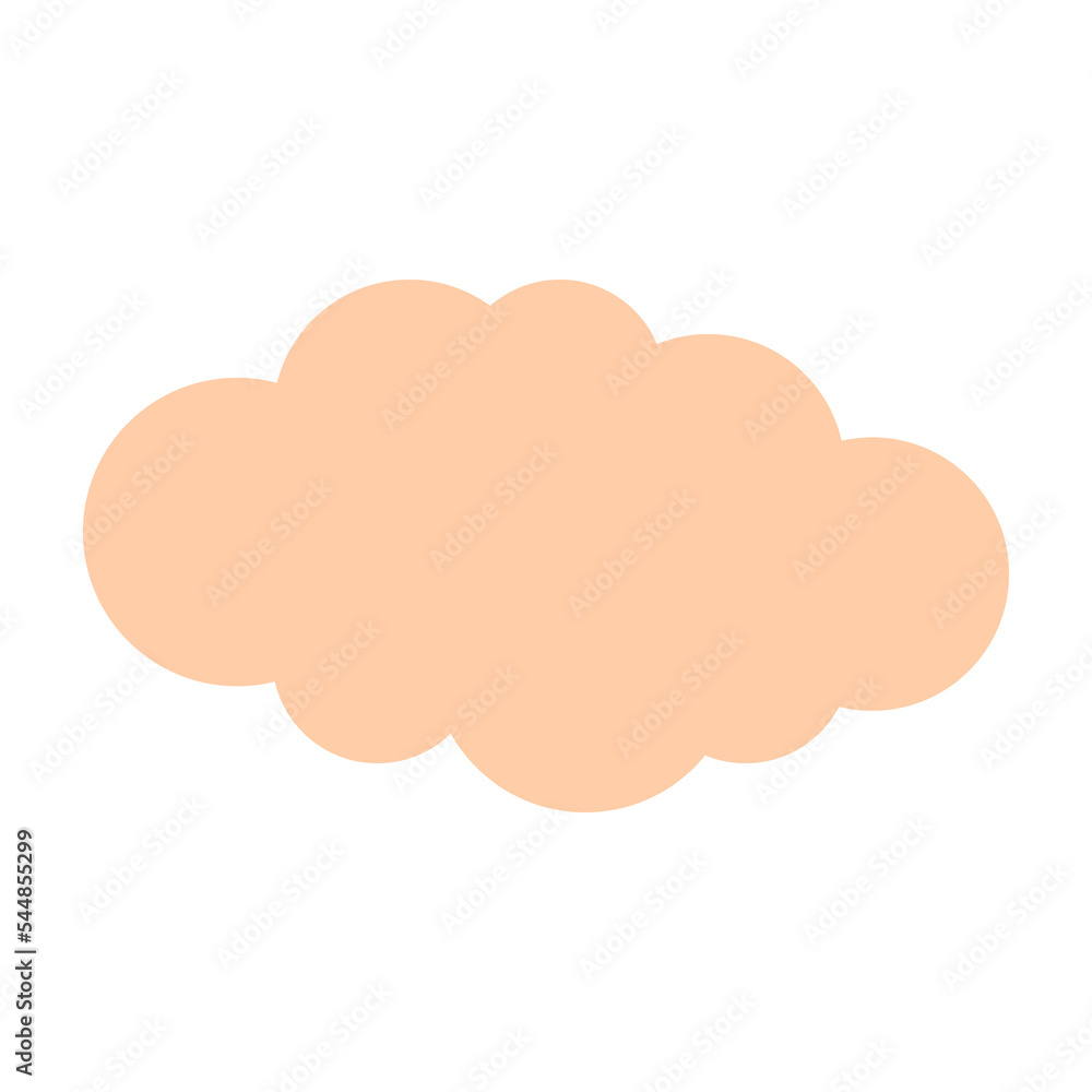Poster simple cloud in cream color illustration for design element