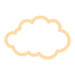 Simple cloud outline illustration in cream color for design element