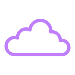 Simple cloud outline illustration in purple color for design element