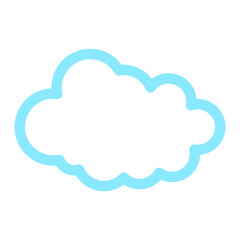 Simple cloud outline illustration in blue color for design element