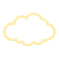 Simple cloud outline illustration in cream color for design element