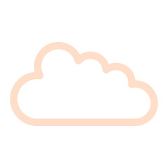 Simple cloud outline illustration in cream color for design element