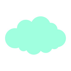 Simple cloud in green color illustration for design element