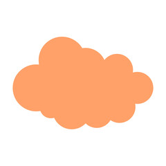 Simple cloud in orange color illustration for design element