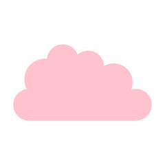 Simple cloud in pink color illustration for design element
