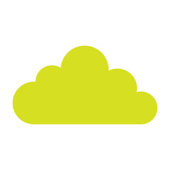 Simple cloud in green color illustration for design element