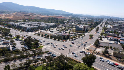 Fototapeta na wymiar Daytime view of the downtown skyline of San Marcos, California, USA.