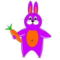 Lilac bunny with carrot