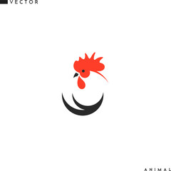 Abstract chicken logo. Isolated bird