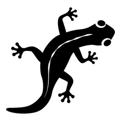 Cute gecko silhouette illustration - obrazy, fototapety, plakaty