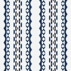 ฺฺBatik Textile Ikkat or ikat prints seamless pattern digital vector design for Print saree Kurti Borneo Fabric border brush symbols swatches stylish