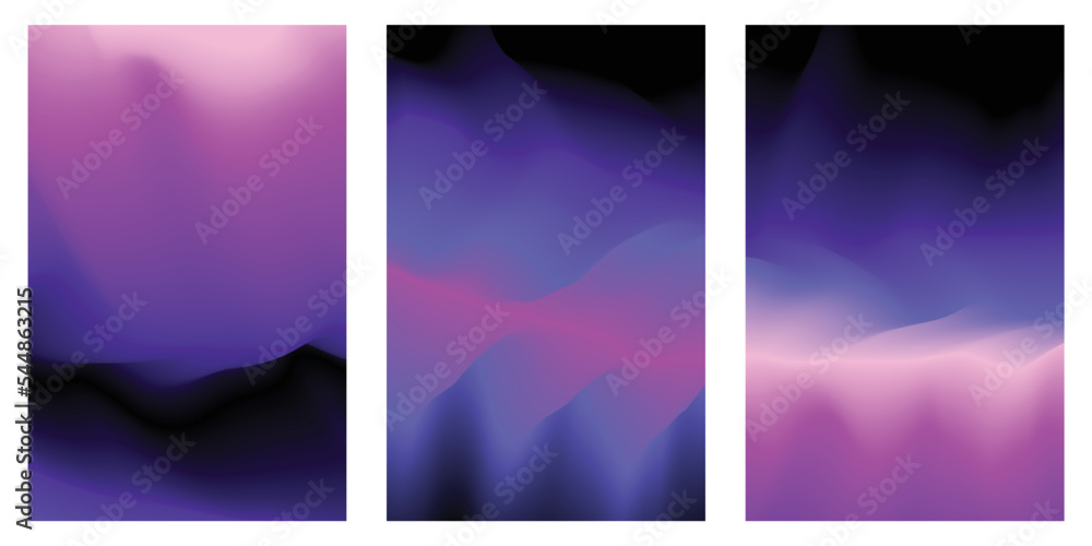 Poster vector abstract design template and illustration in trendy bright gradient colours with copy space f