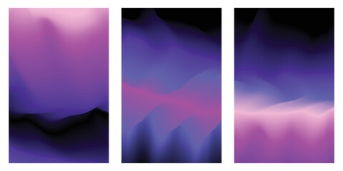 Vector abstract design template and illustration in trendy bright gradient colours with copy space for text - banner, cover and background in purple blue colours