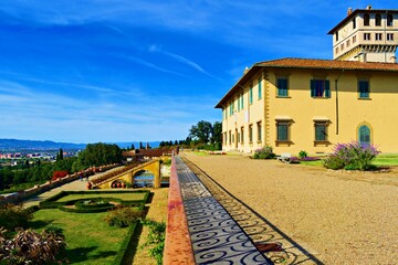 external view of the Medici Villa La Petraia, now a Unesco national museum located in Florence, Italy