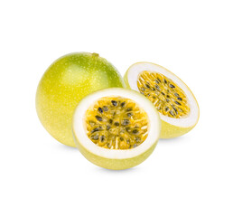 Passion fruit; Passiflora edulis isolated on transparent background. (.PNG)
