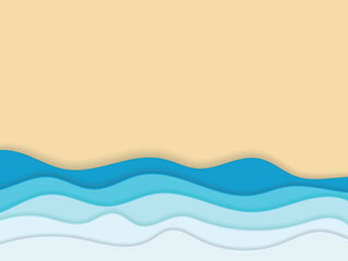 seashore in the style of paper cutting - vector illustration, eps
