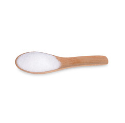 Sugar in a wooden spoon isolated on transparent background. (.PNG)