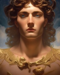 portrait of a mighty greek god