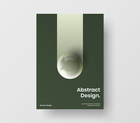 Abstract 3D spheres company identity illustration. Fresh leaflet vector design template.