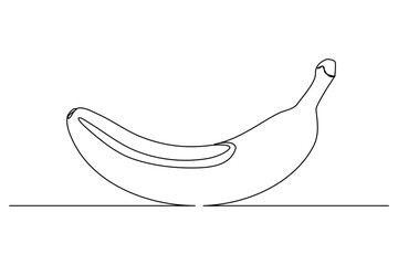 continuous lines banana fruit one line abstract