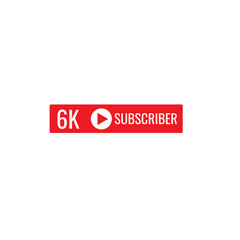 6K subscriber banner art template vector illustration. Ad banner tag for social media.