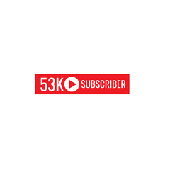 53K subscriber banner art template vector illustration. Ad banner tag for social media.