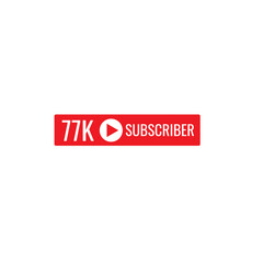 77K subscriber banner art template vector illustration. Ad banner tag for social media.