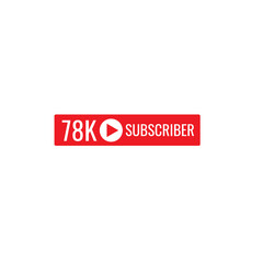 78K subscriber banner art template vector illustration. Ad banner tag for social media.