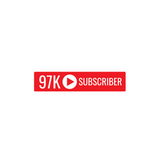 97K subscriber banner art template vector illustration. Ad banner tag for social media.