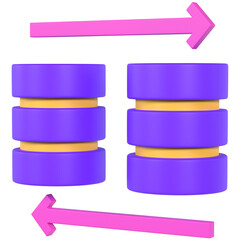 Data migration 3D icon
