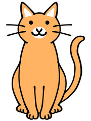 オレンジ色の猫のイラスト素材