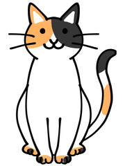 三毛猫のイラスト素材