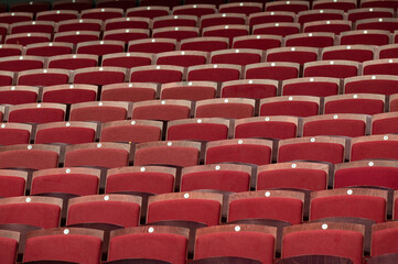 Obraz premium Red stands of a sport hall