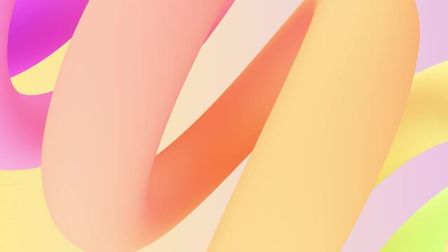 Abstract background with a glowing multi-colored tube, 3d animation