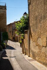 VIew on medieval buildings in sunny day, vacation destination wine making village...