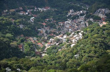 Fototapeta na wymiar Aerial view of favelas in Rio de Janeiro